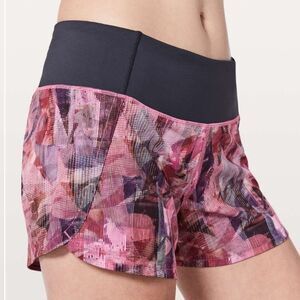 Lululemon Run Times Short II 4" Multicolor Sun Dazed Multi Pink / Super Dark